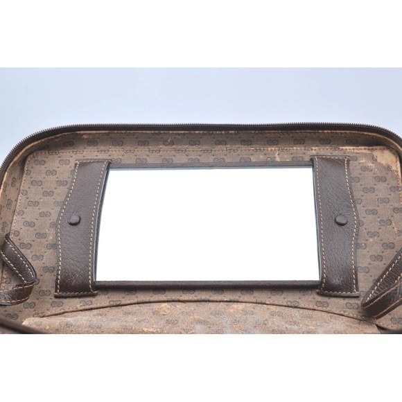 Auth RARE GUCCI Shoulder Cross Body Hand Bag GG Leather Brown GUC - Picture 12 of 16